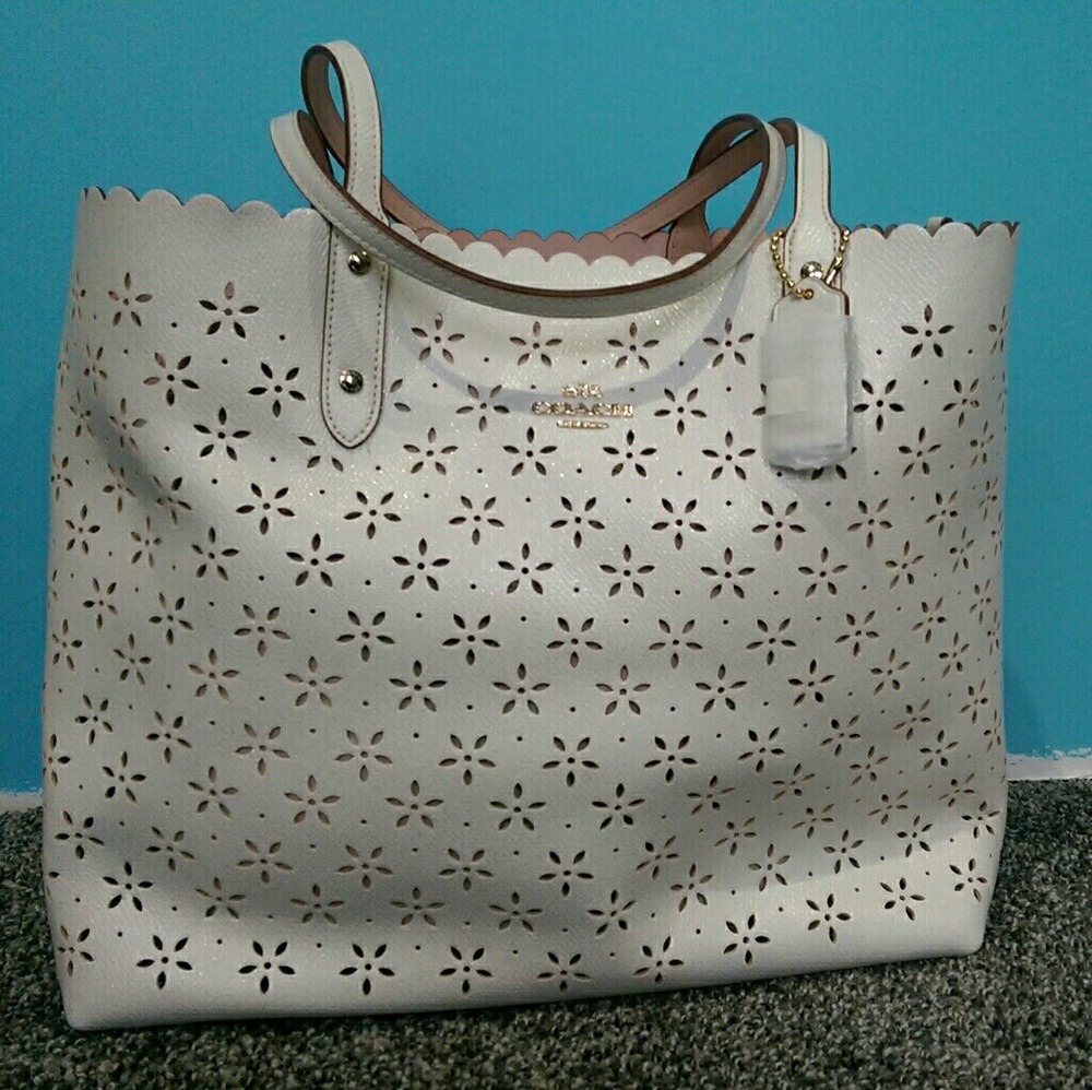 Authentic Coach City Laser Cut Tote NWT